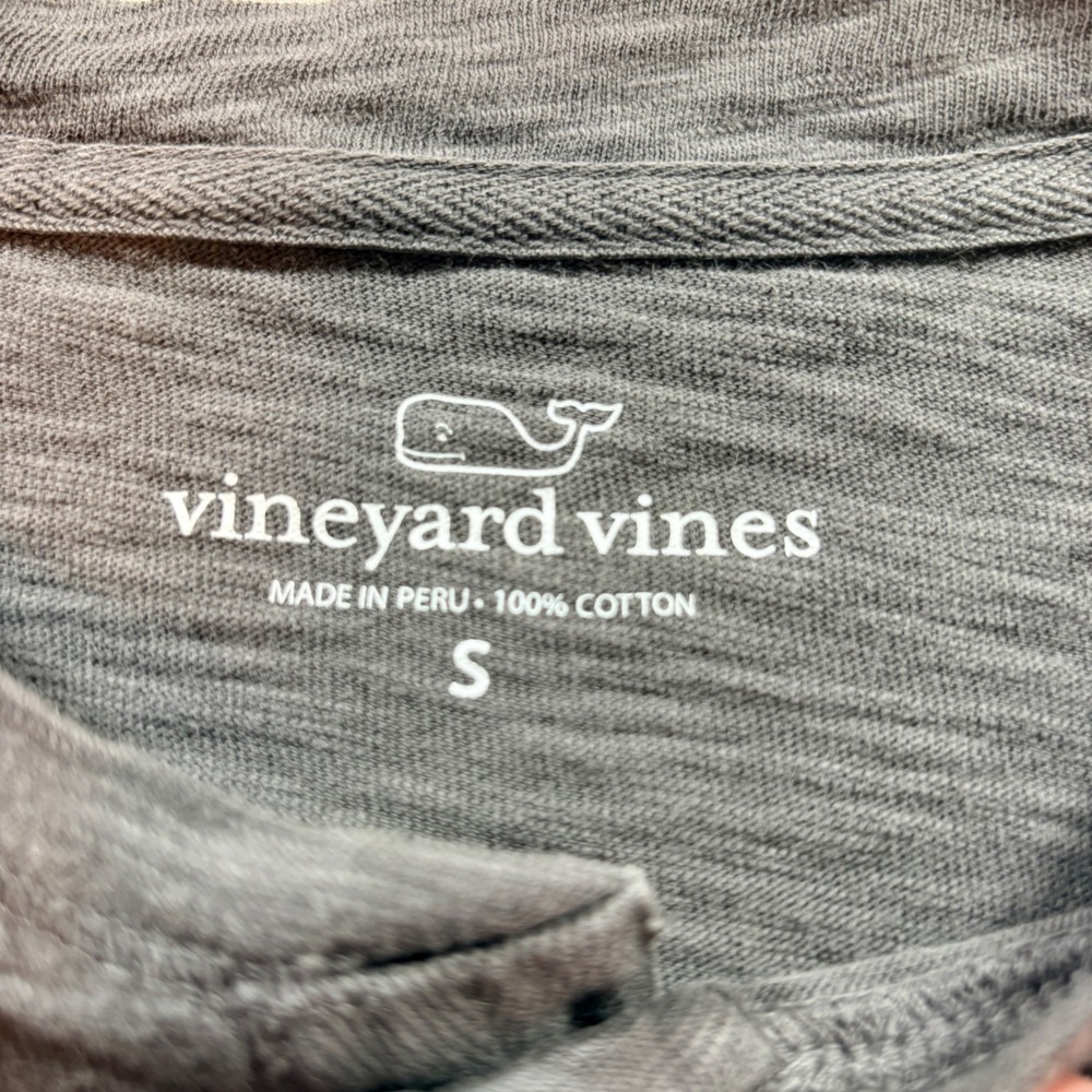 Vineyard‎ Vines Mens Grey Cotton Slub Long Sleeve Henley Shirt Size S - Picture 4 of 8